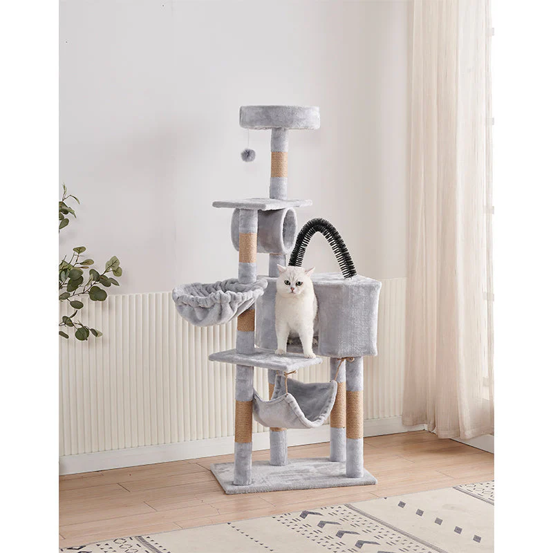 Cat Tree House with Scratching Posts Hammock - Image 3