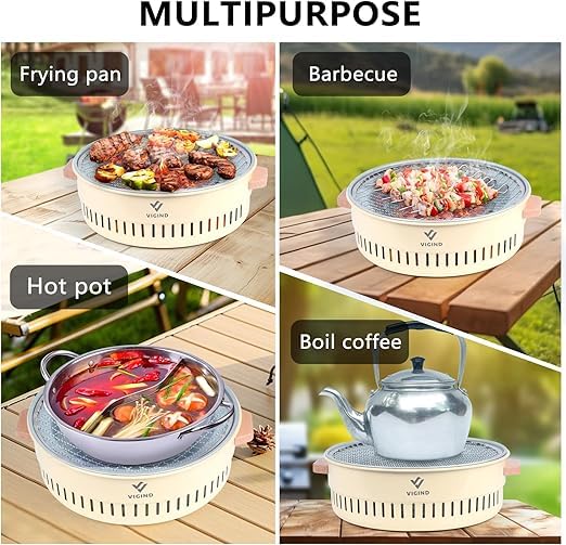 Charcoal Barbecue Gril Portable Charcoal BBQ Grill Stove Home Party Outdoor - Image 3