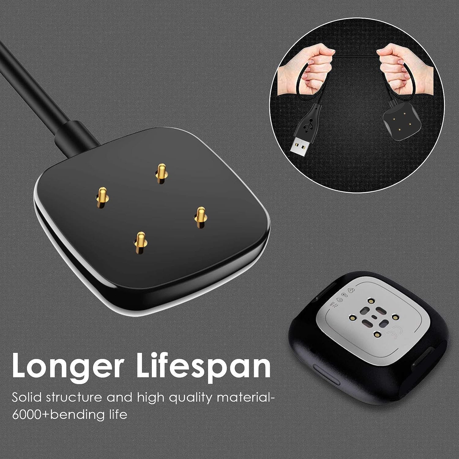 Charging Cable Replacement for Fitbit Sense 1/2 & Fitbit Versa 3/4 - Image 7