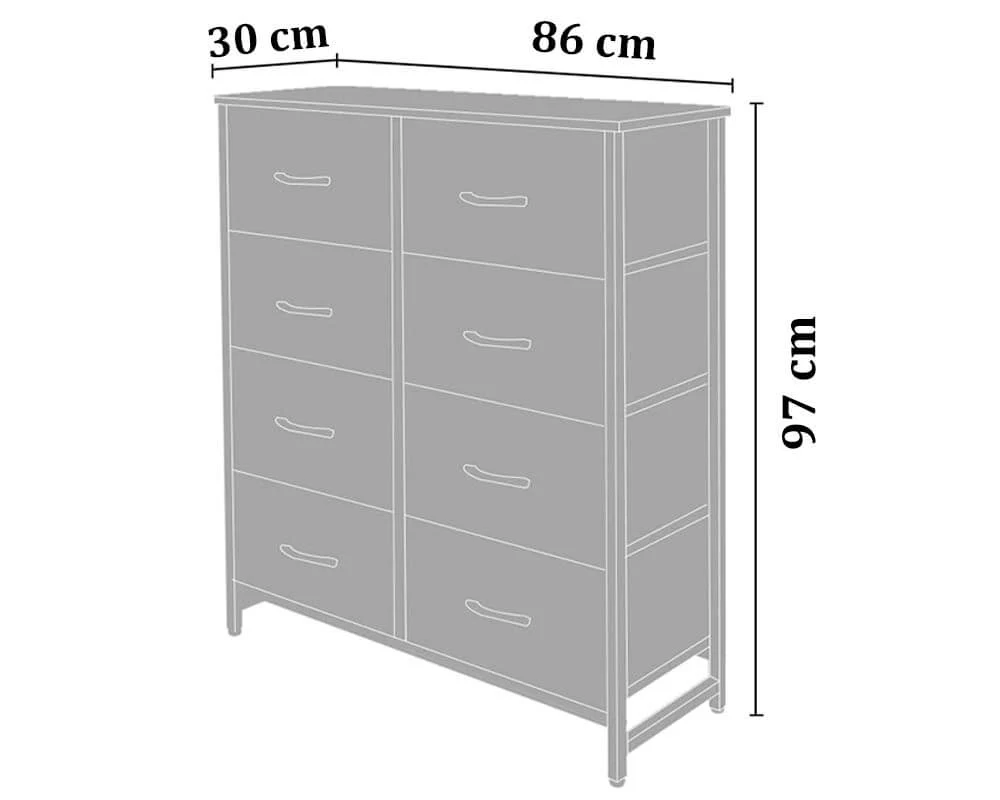 Chest of Drawers 8 Drawers Dresser Tallboy - Image 3