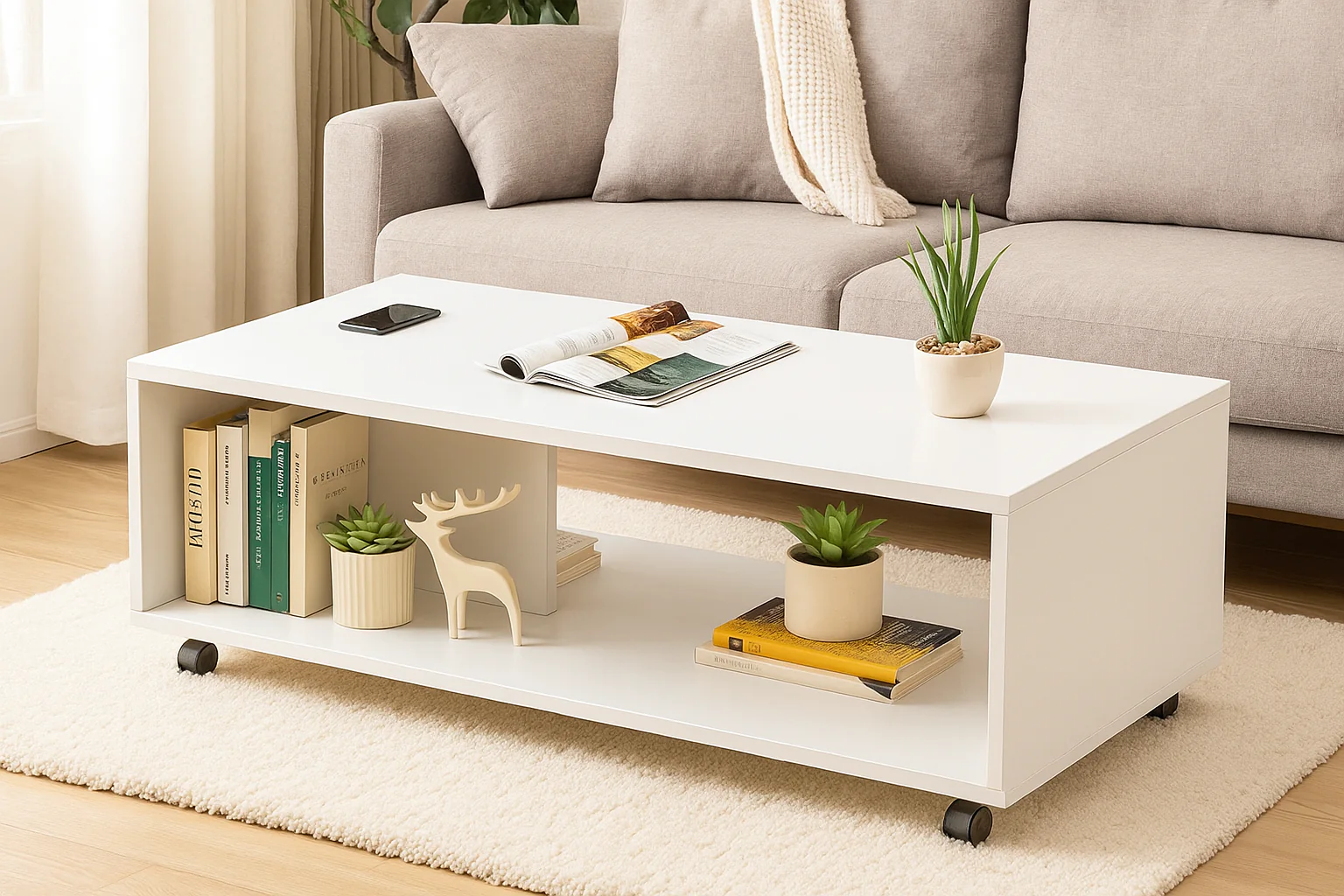 Coffee Table 120CM White - Image 8