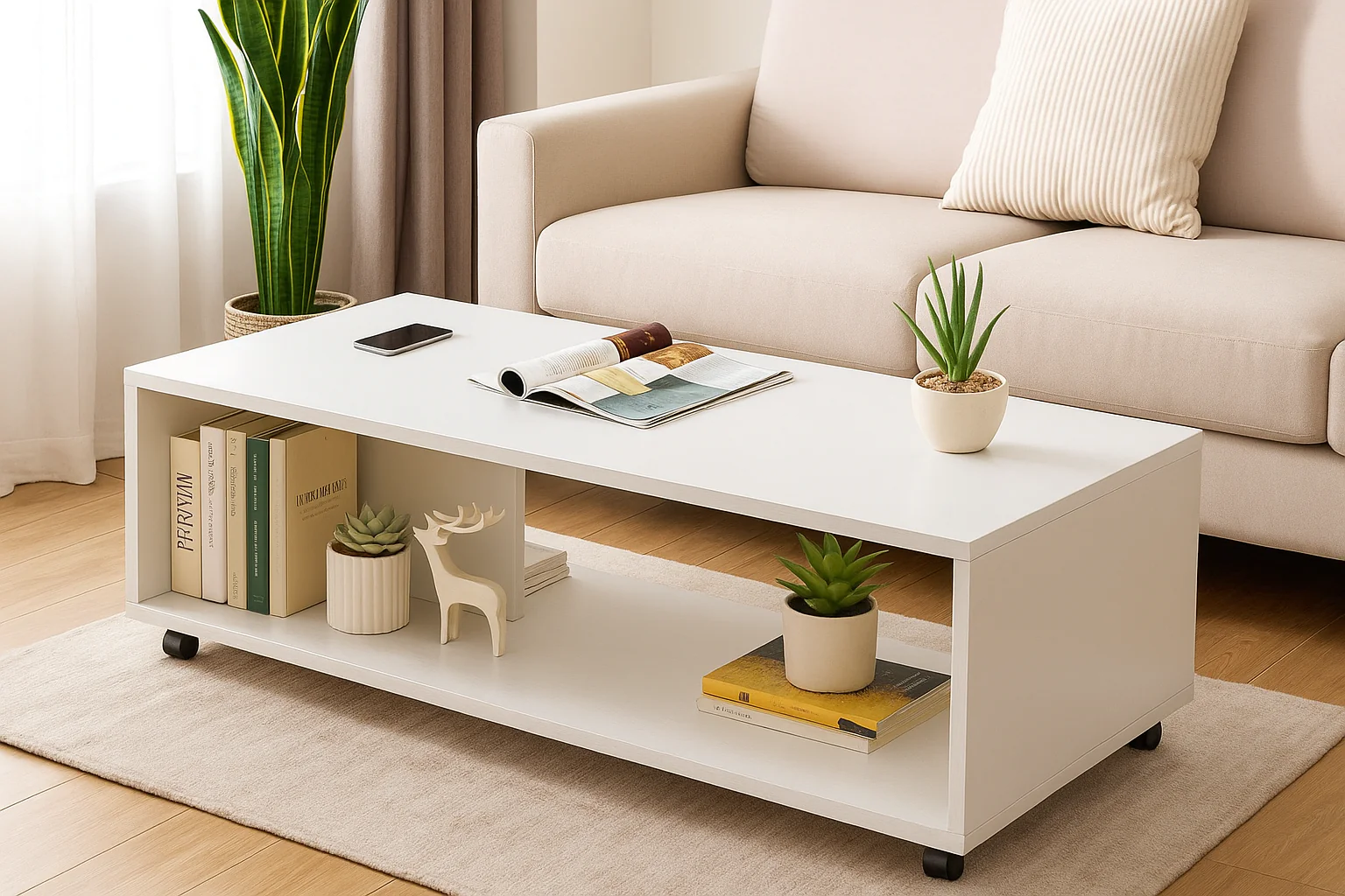 Coffee Table 120CM White - Image 9