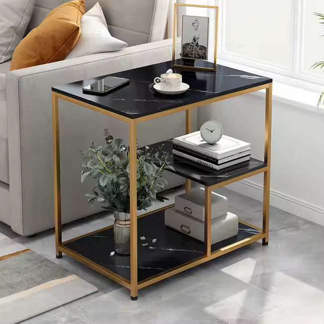 Coffee Table Side Table Coffee Table (Black) - Image 2