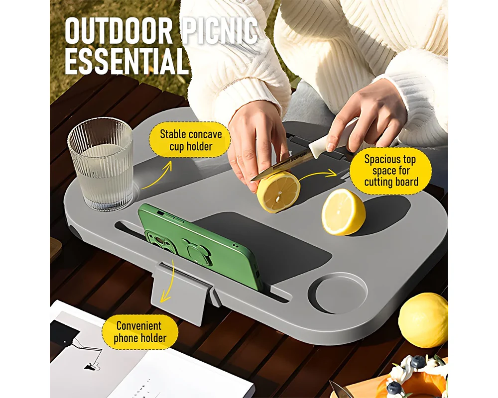 Collapsible Picnic Basket with Lid - Image 4