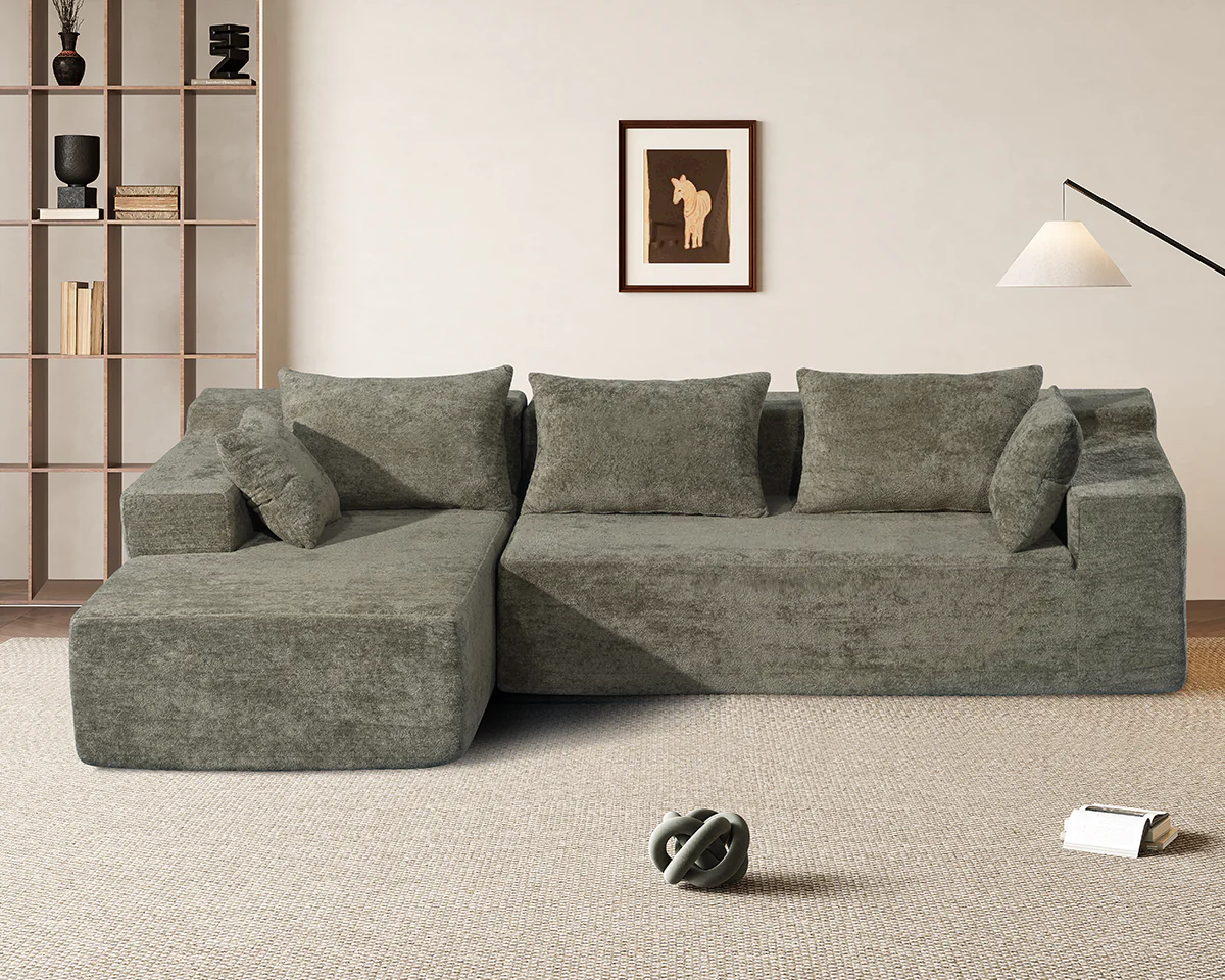 Compressed Sofa L-Shape Modular Sofa with Chaise - Image 6
