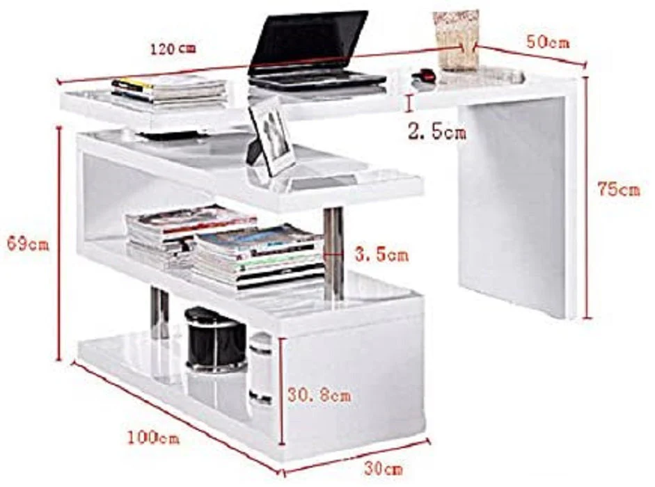 Computer Desk Table with bookshelf - Image 3