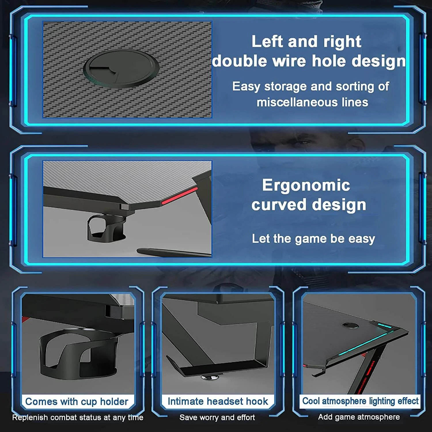 Computer Gaming Desk 120CM - Image 6