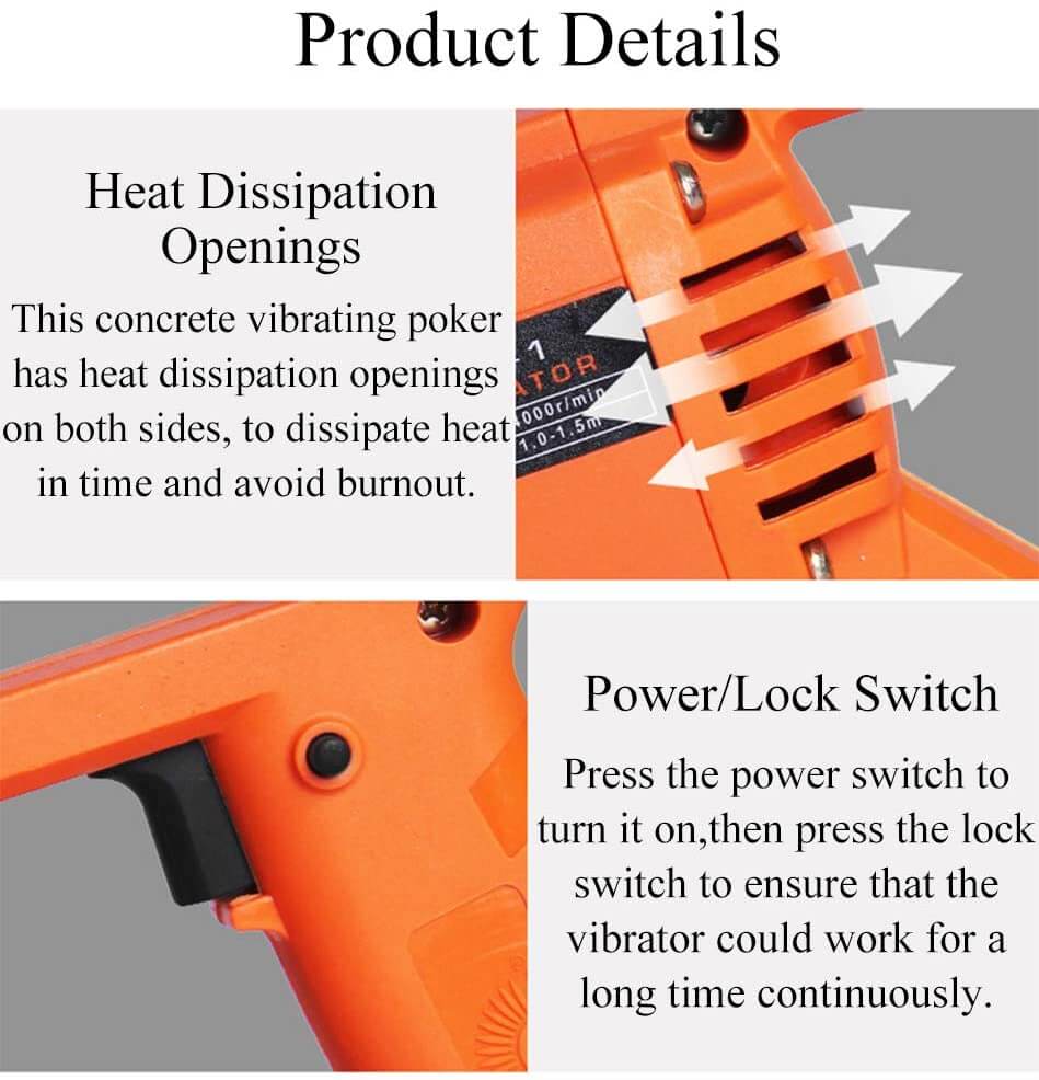 Portable Handheld Electric Concrete Cement Mixing with Flexible Hose - Image 4