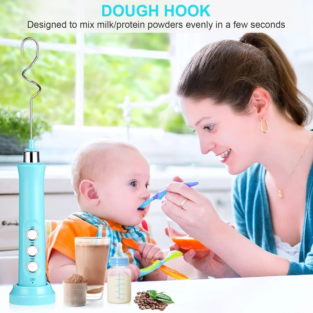 Cordless Electric Milk Frother (Blue) - Image 3