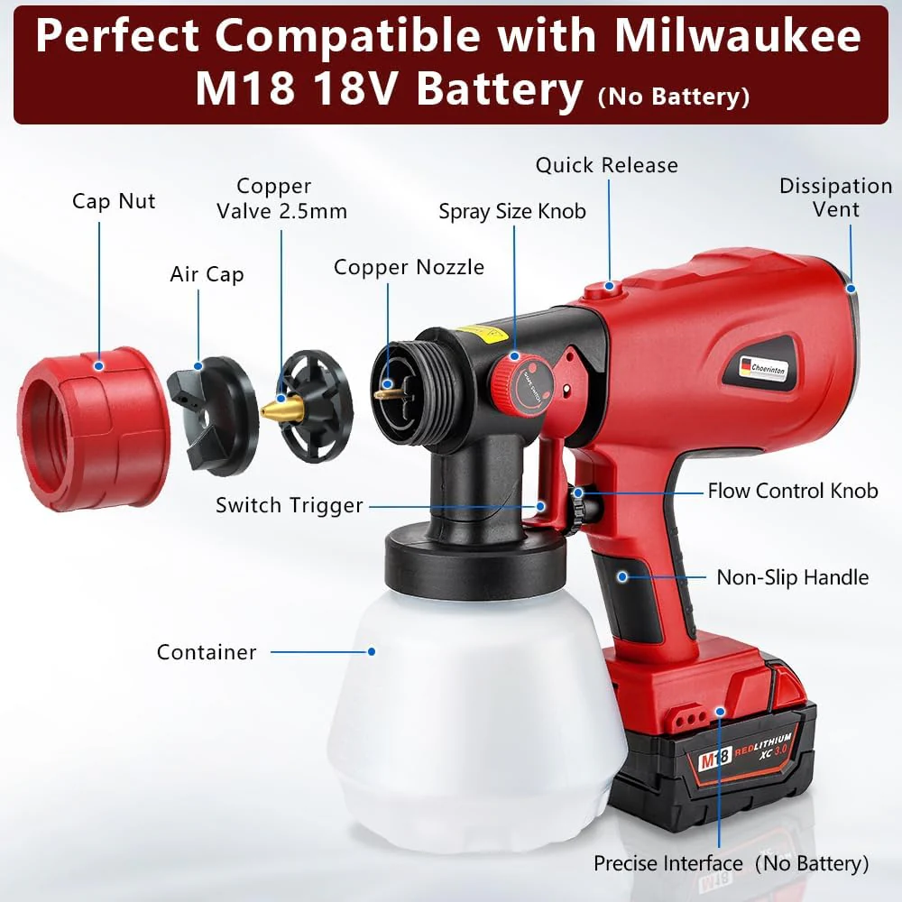 Cordless High Pressure Spray Gun Paint Sprayer - Image 4