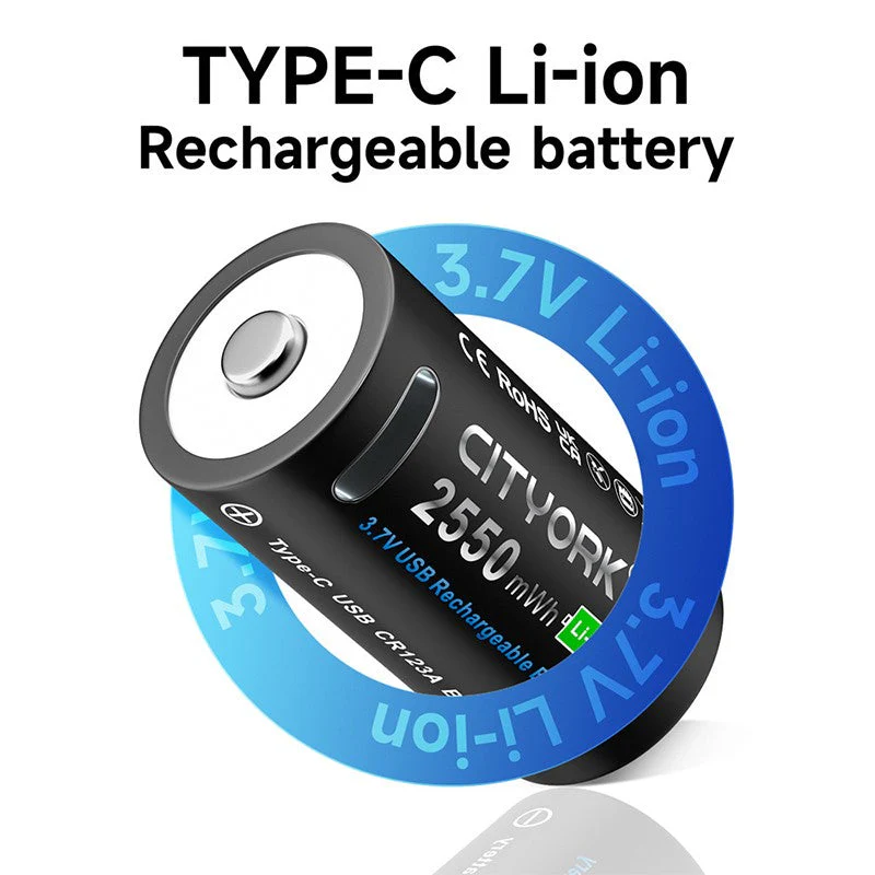CR123A Rechargeable Battery 4Pack with charger - Image 2