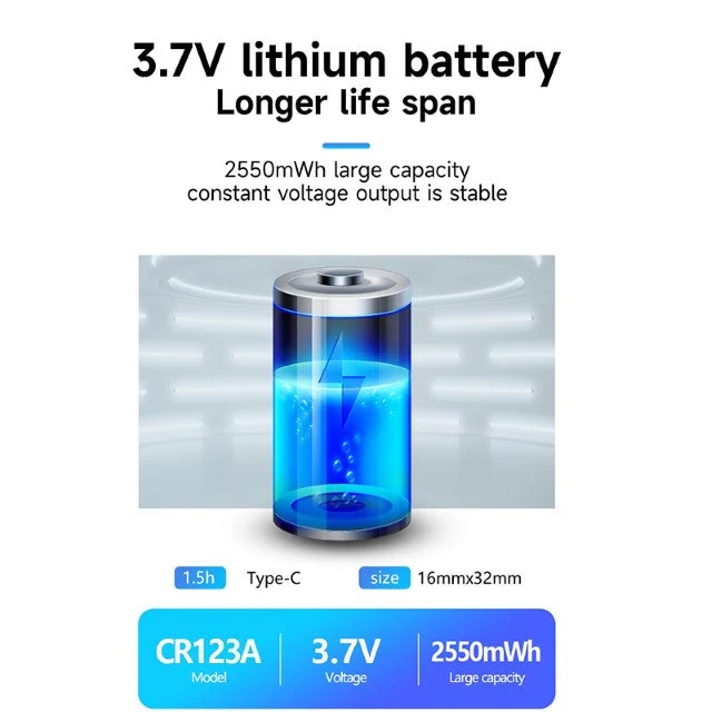 CR123A Rechargeable Battery 4Pack with charger - Image 8