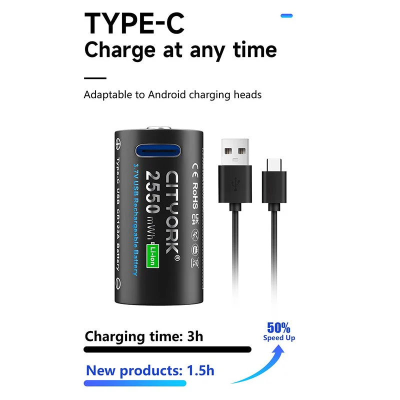 CR123A Rechargeable Battery 4Pack with charger - Image 9