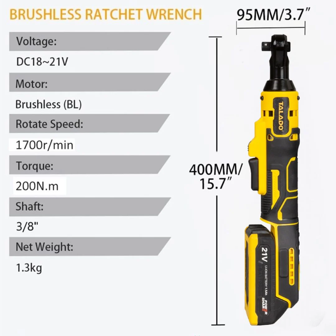 Electric Impact Wrench 3/8'' Angle Ratchet Wrench - Image 2