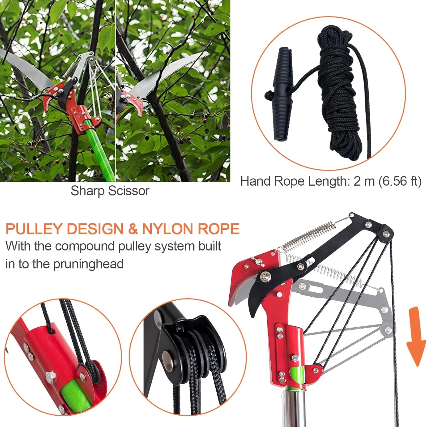Detachable Pole Pruning Saw 8m Tree Trimmer Saw Shearing - Image 11