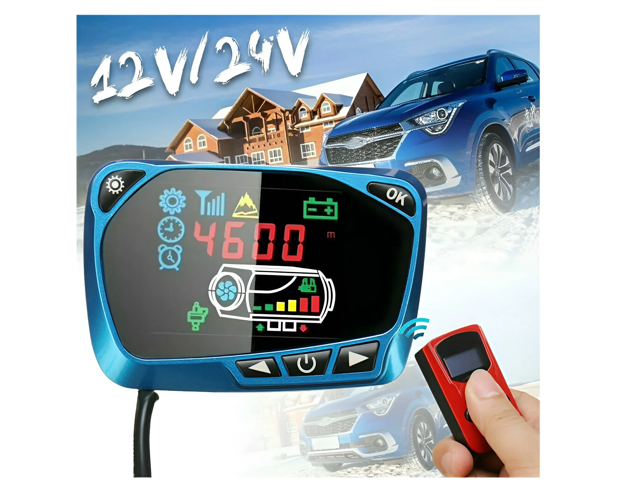 Diesel Air Heater Remote Control and LCD Display 12V/24V - Image 2