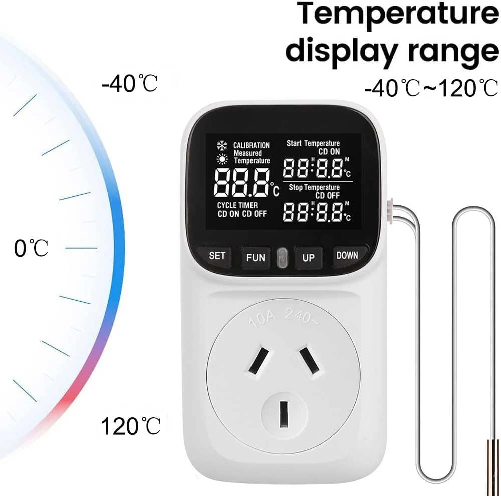 Digital Thermostat Electric Temperature Controller Sensor Socket Timer - Image 9