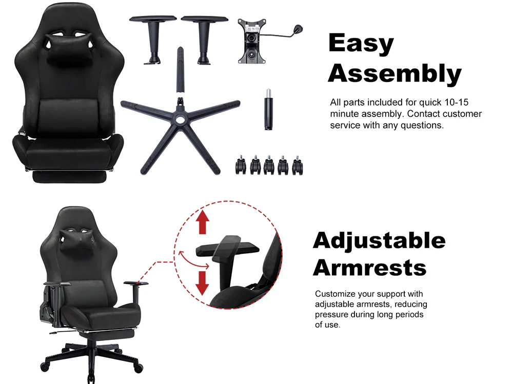 DKRA Gaming Chair Adjustable Rotating Task Chair - Image 9