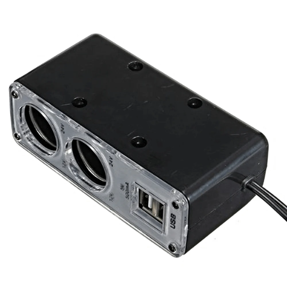 Double Usb Port 2 Way Car Cigarette Lighter Socket Splitter Charger - Image 3