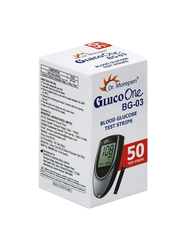 Dr. Morepen BG-03 Gluco One Glucometer Combo, 50 Strips - Image 8