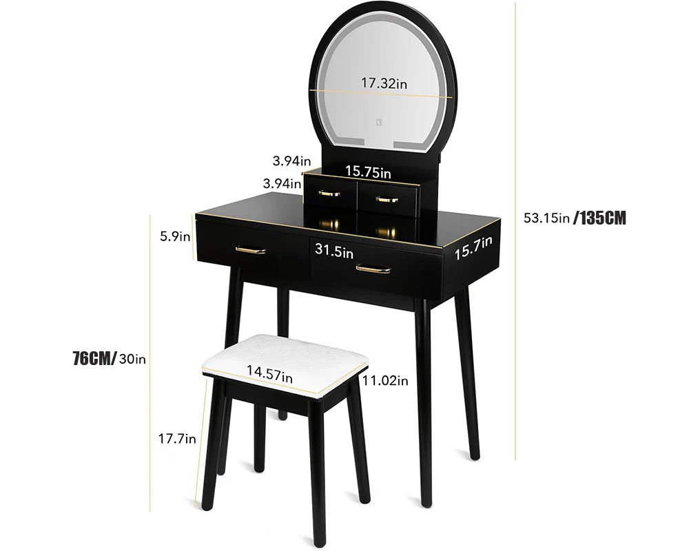 Dressing Table with Mirror - Image 10