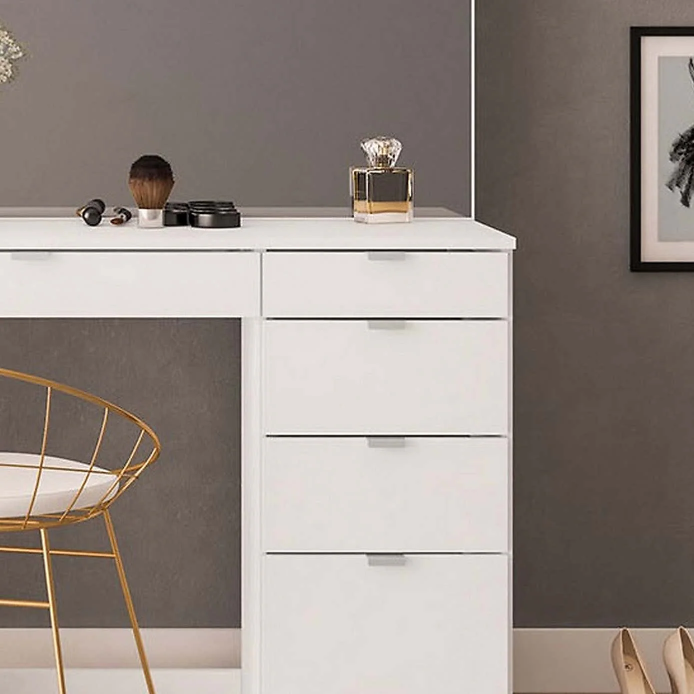 Dressing table with 5 drawers - Image 9
