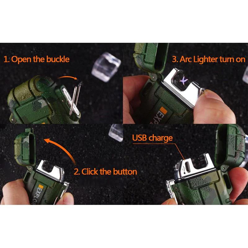 Dual Arc Lighter Double Arc Plasma USB Lighter Rechargeable Flameless Water... R - Image 4