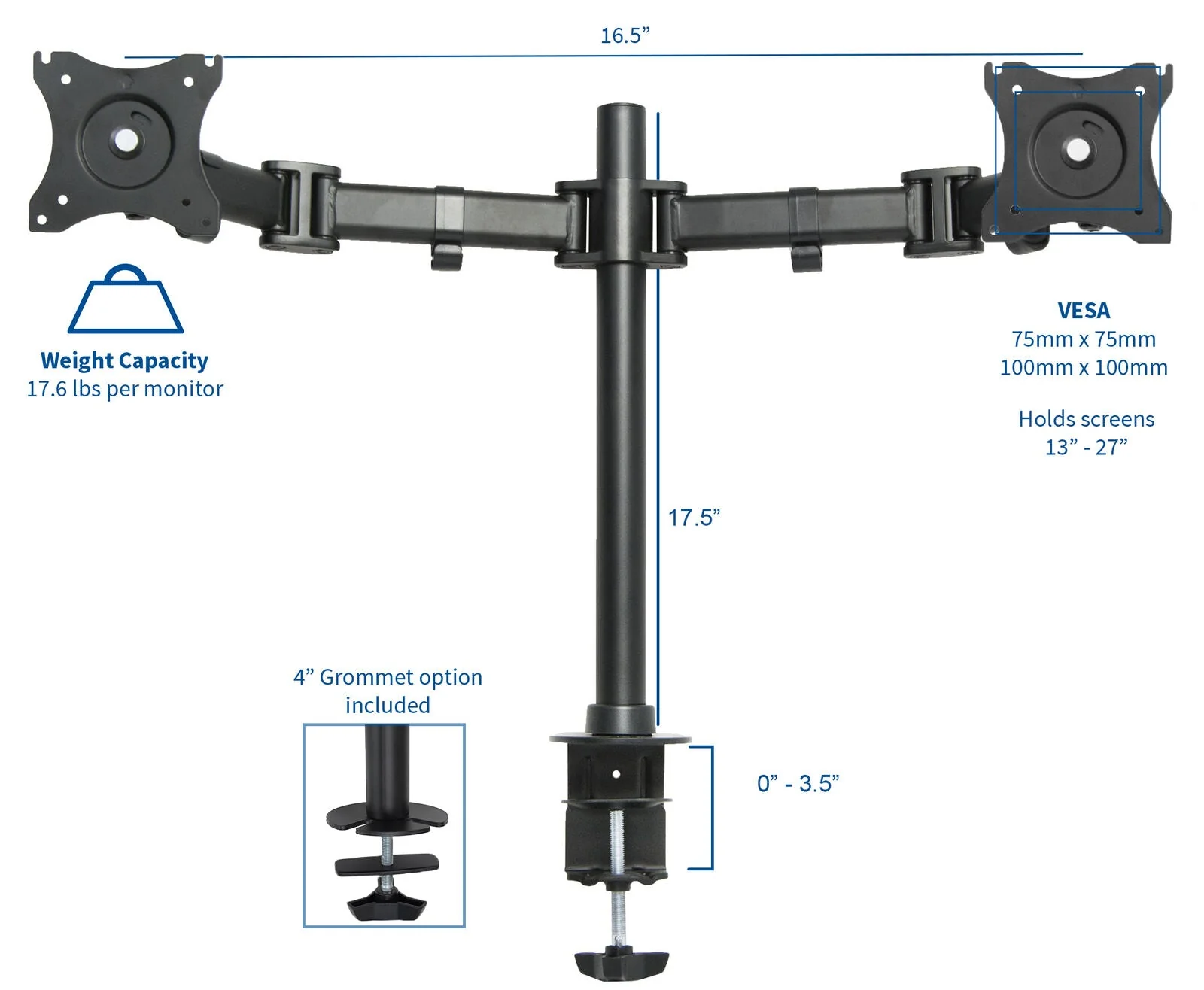 Dual Arm Monitor Mount Stand Bracket - Image 10
