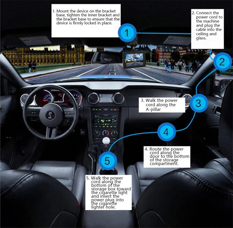 Dual Car Dash Camera with GPS - Front and Rear - Image 10