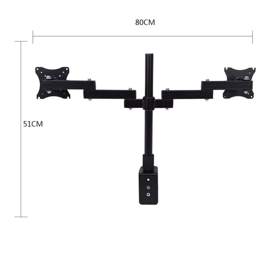 Dual Monitor Stand Bracket Mount 14"-24" Screens 360-degree Rotation - Image 7