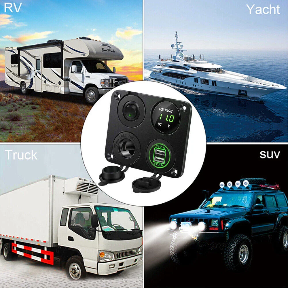 Dual USB LED Rocker Switch Panel - Image 2