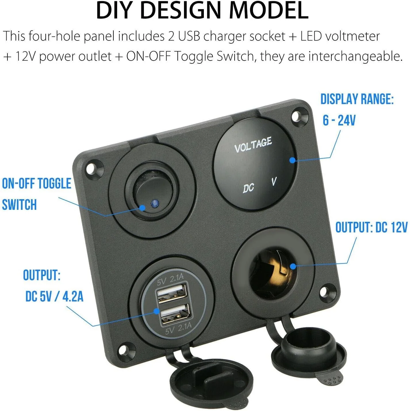 Dual USB LED Rocker Switch Panel - Image 5