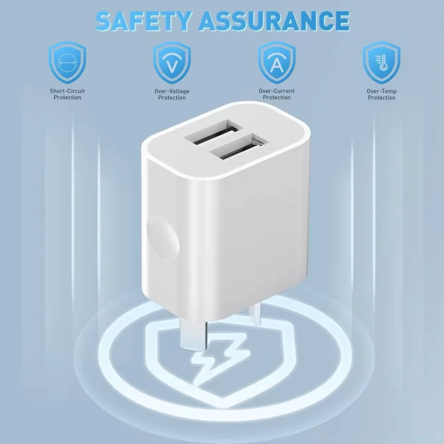 Dual USB Power Adapter Wall Plug (NZ / AUS) (White) - Image 4