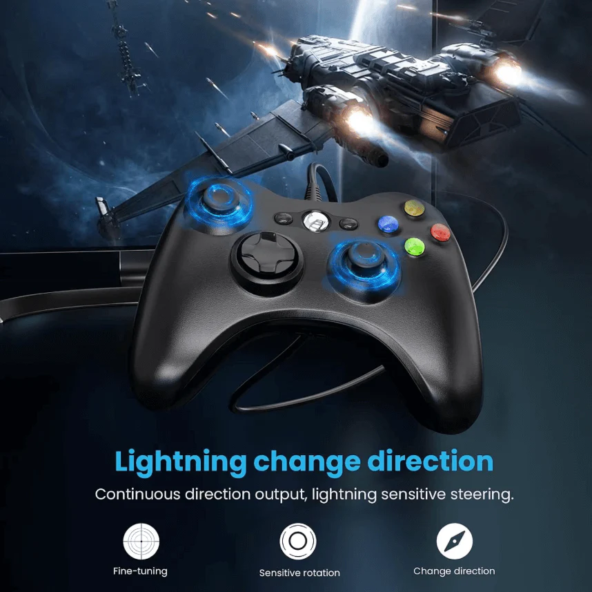 Dual Vibration Wired Controller for Xbox 360 & PC – Gamepad - Image 4