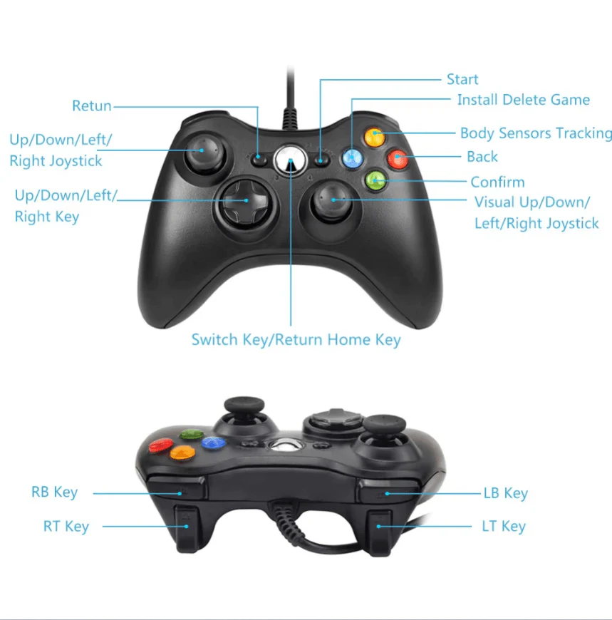 Dual Vibration Wired Controller for Xbox 360 & PC – Gamepad - Image 6