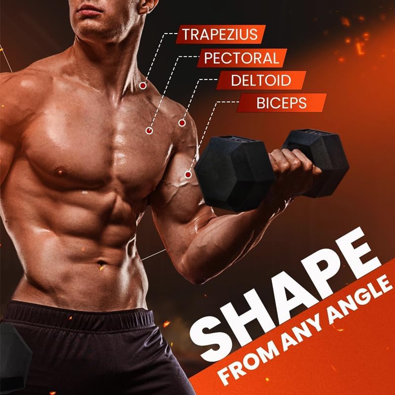 Dumbbell Set - 2 x 10kg Hex Weights - Image 5