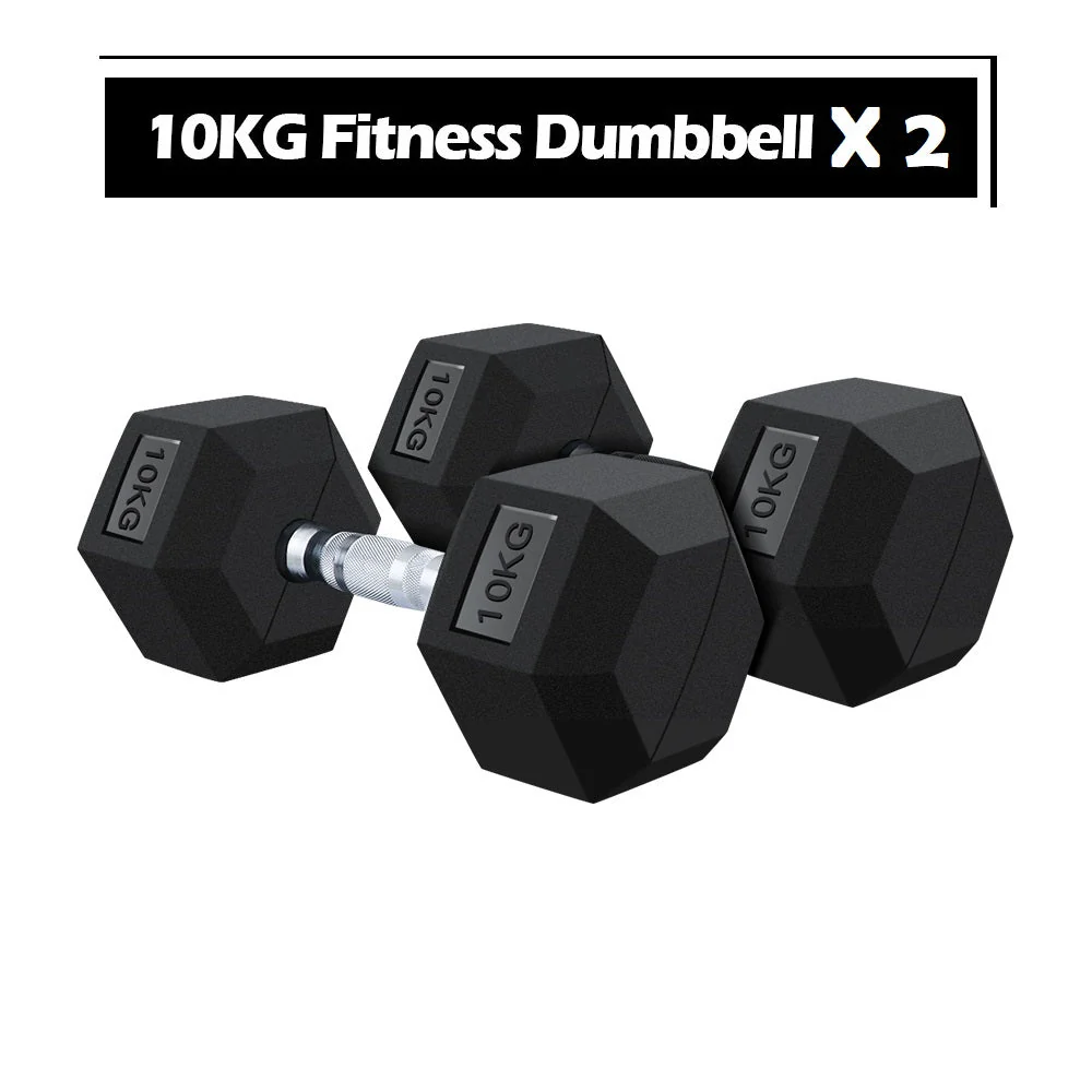 Dumbbell Set - 2X 10kg hex weights - Image 5