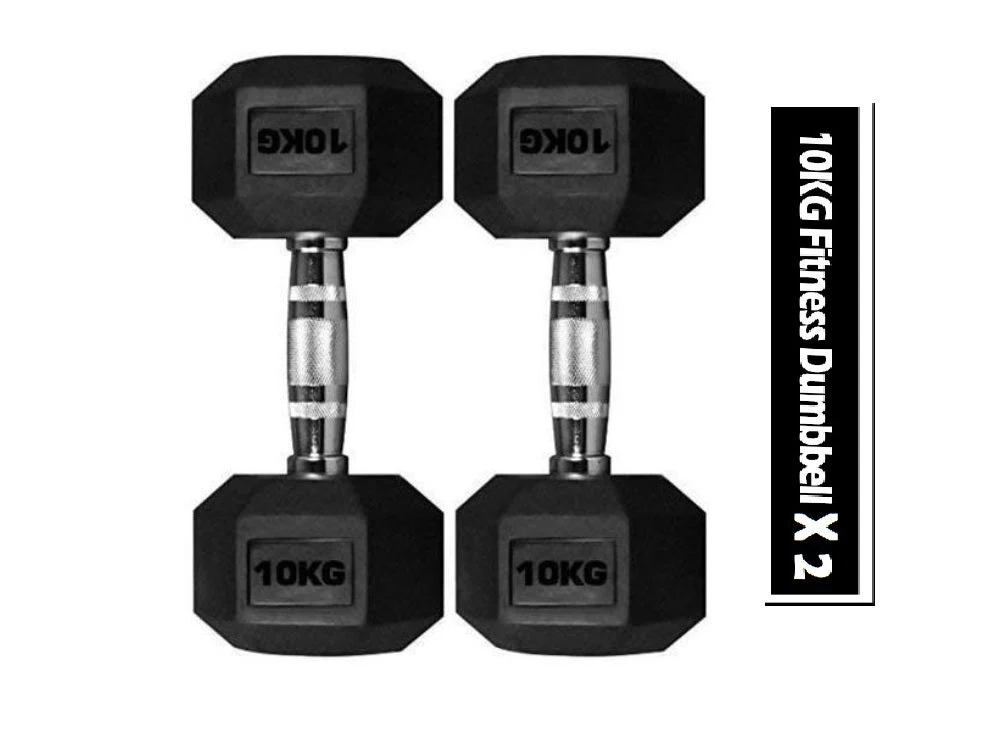 Dumbbell Set - 2X 10kg hex weights - Image 6