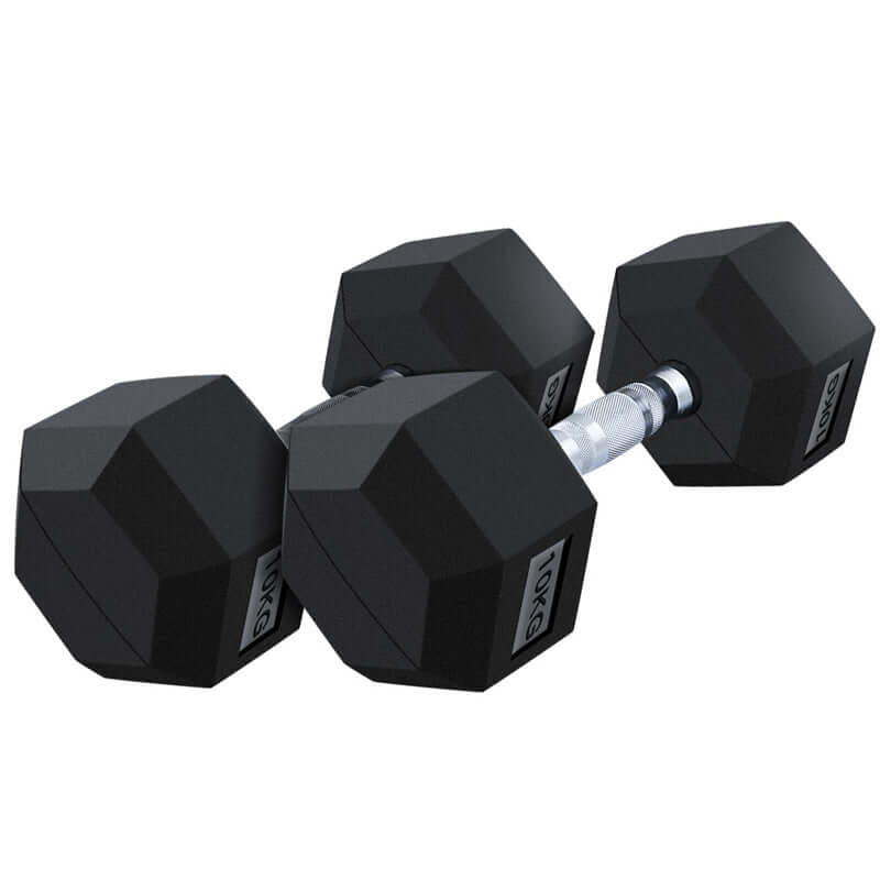 Dumbbells Set 2X 10kg hex weights - Image 3