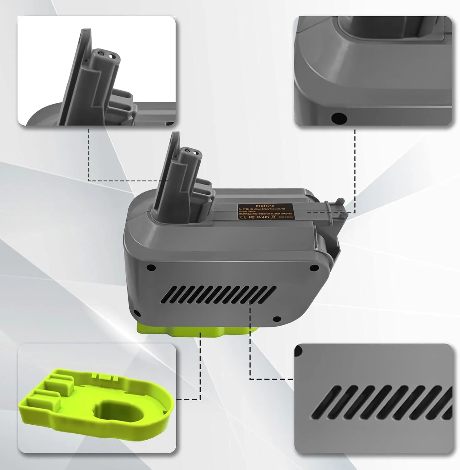 Dyson V10 Adapter for Ryobi 18V Lithium Battery Converter - Image 6
