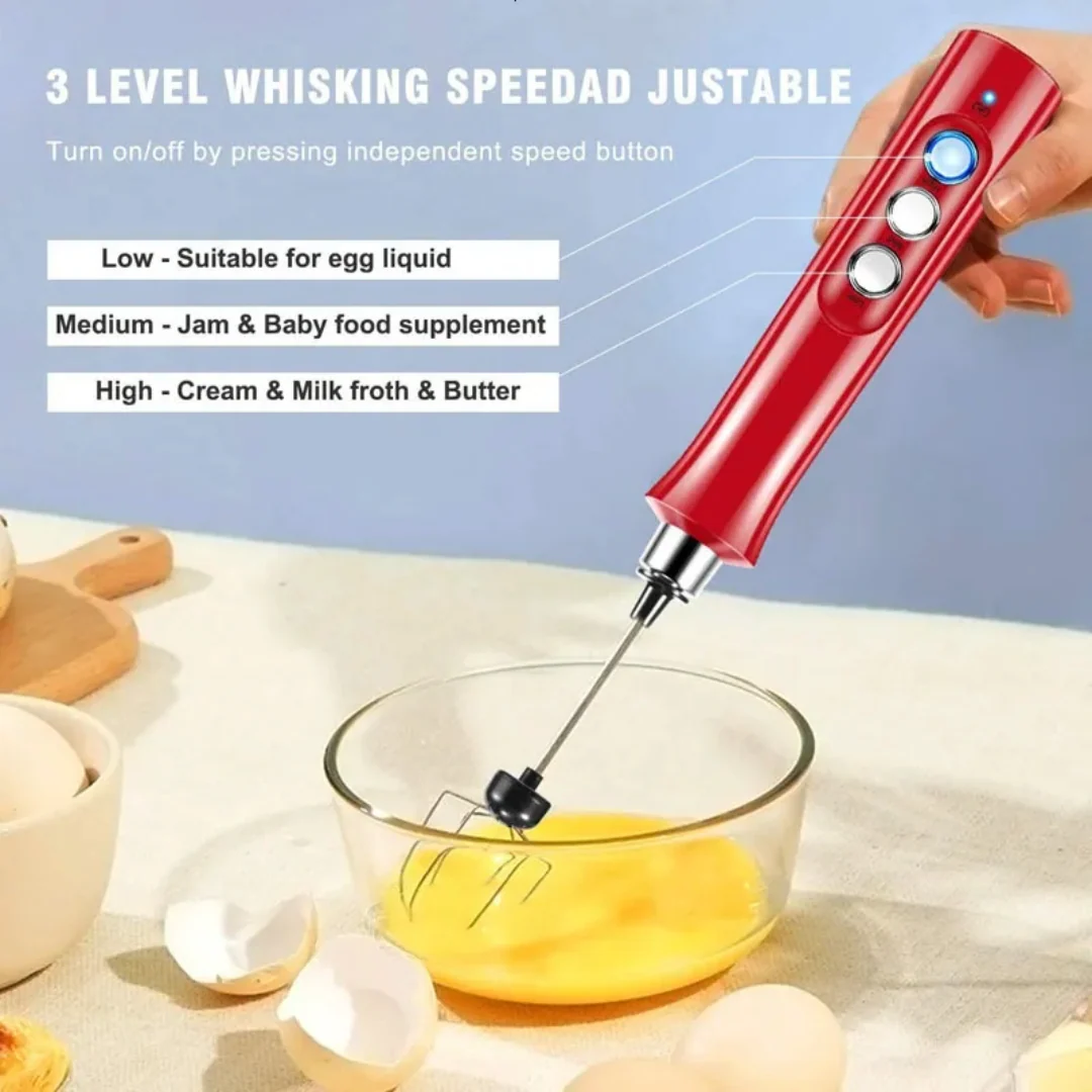 Electric Milk Frother Rechargeable Whisk Mixer Stirrer - Image 5