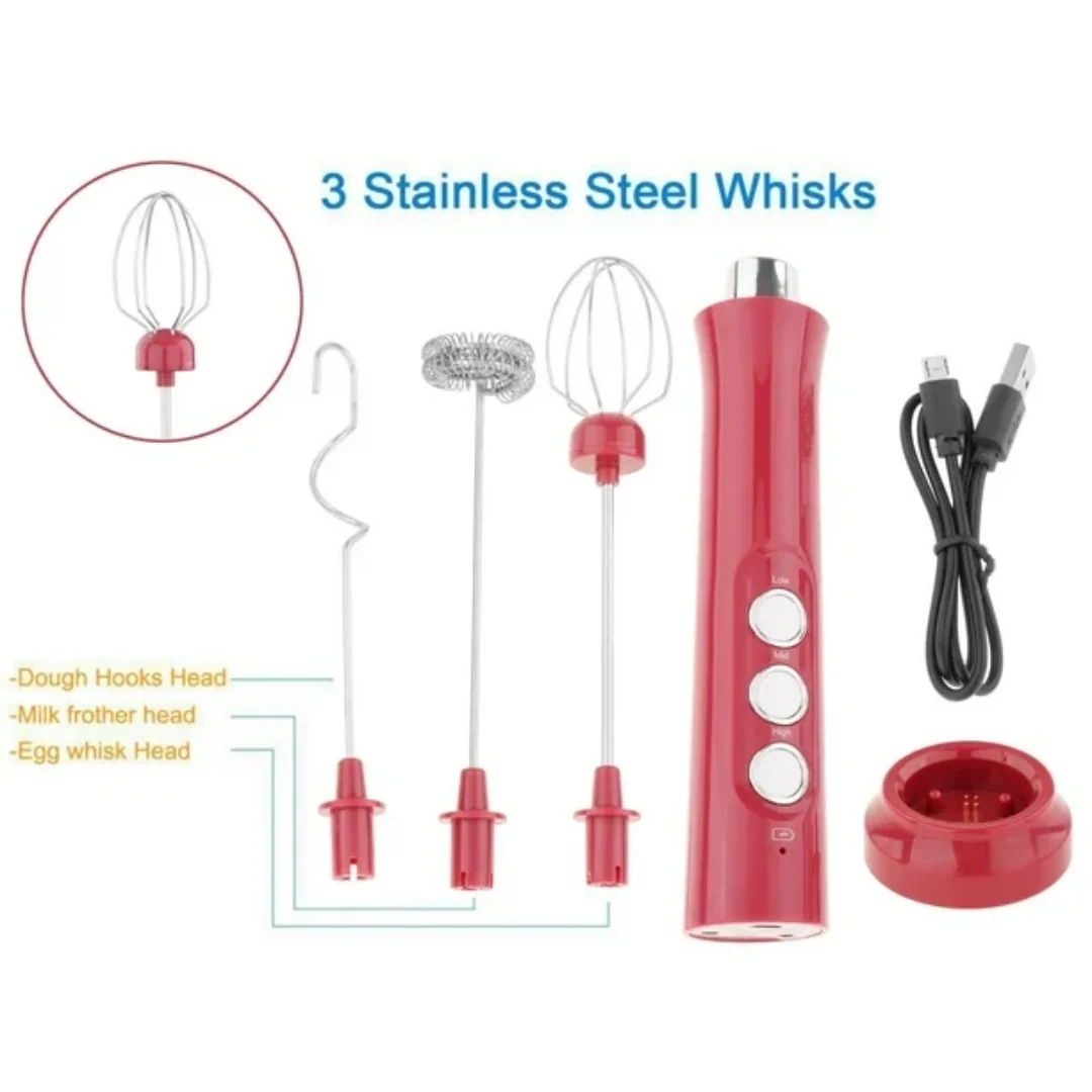 Electric Milk Frother Rechargeable Whisk Mixer Stirrer - Image 6