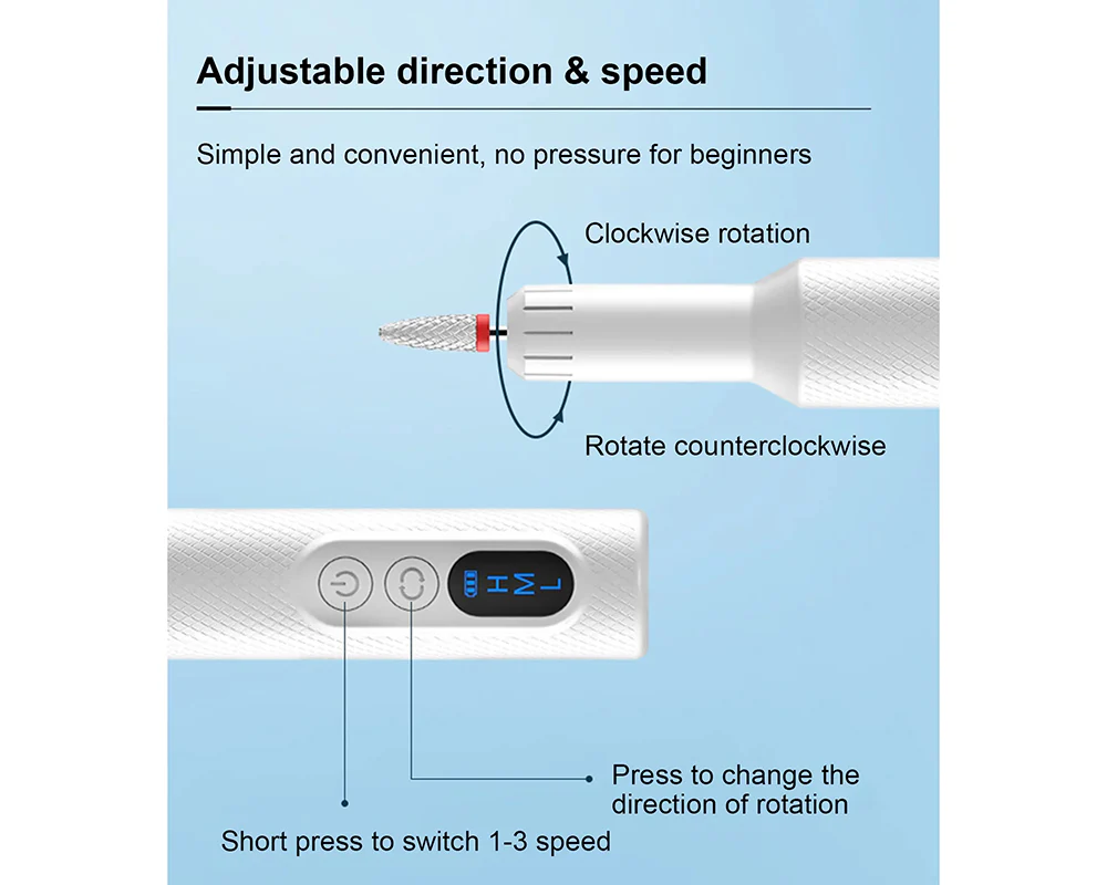 Electric Nail File Drill Manicure Set Rechargeable - Image 11