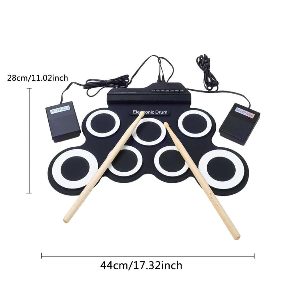 Portable Tabletop Roll-Up Electronic Drum Kit - Image 3