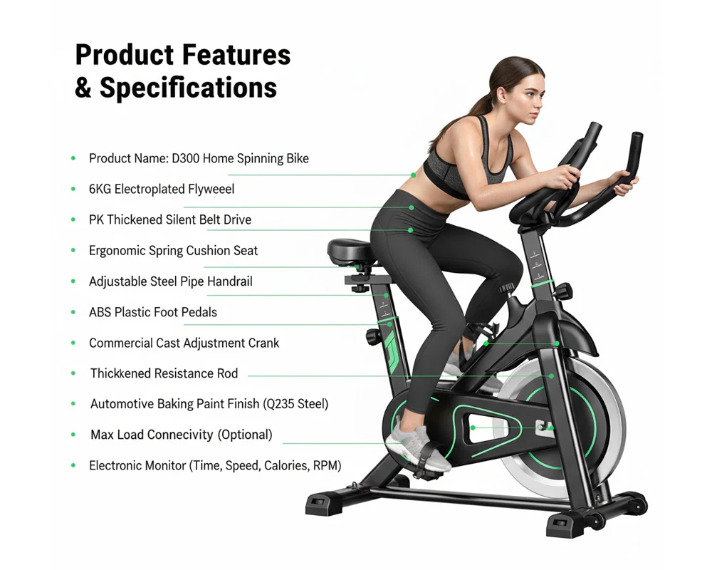 Heavy Duty Exercise Spin Bike - Image 3