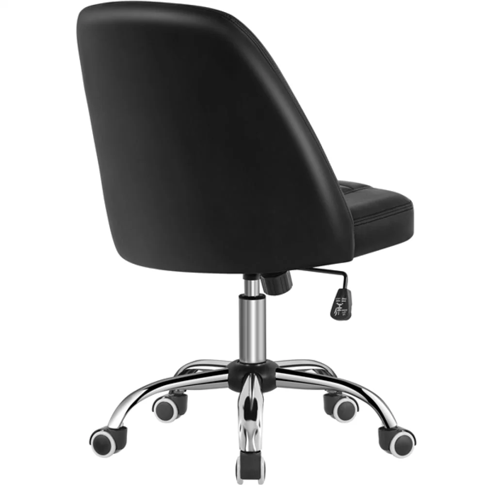 Faux Leather Mid Back Home Office Desk Chair - Image 8