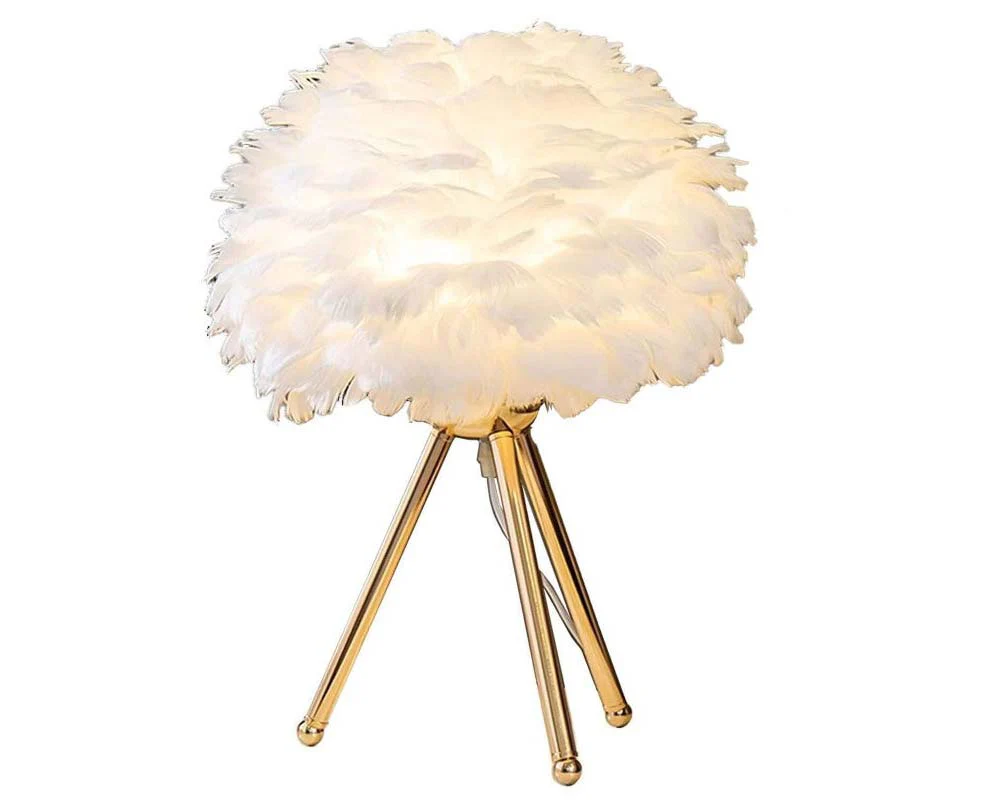 Elegant Feather Table Lamp – Perfect for Bedroom, Living Room, or Special Occasions - Image 4