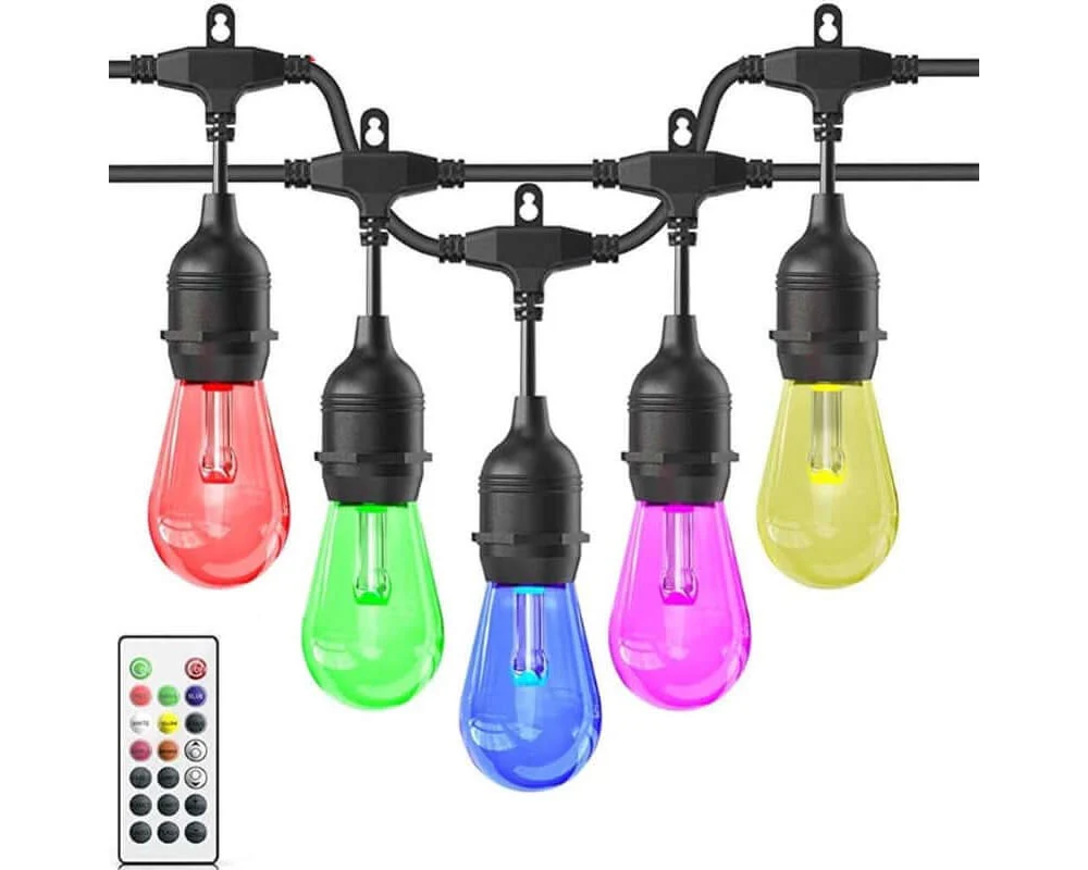 Waterproof Festoon Lights with 20M 24 bulbs RGB - Image 10