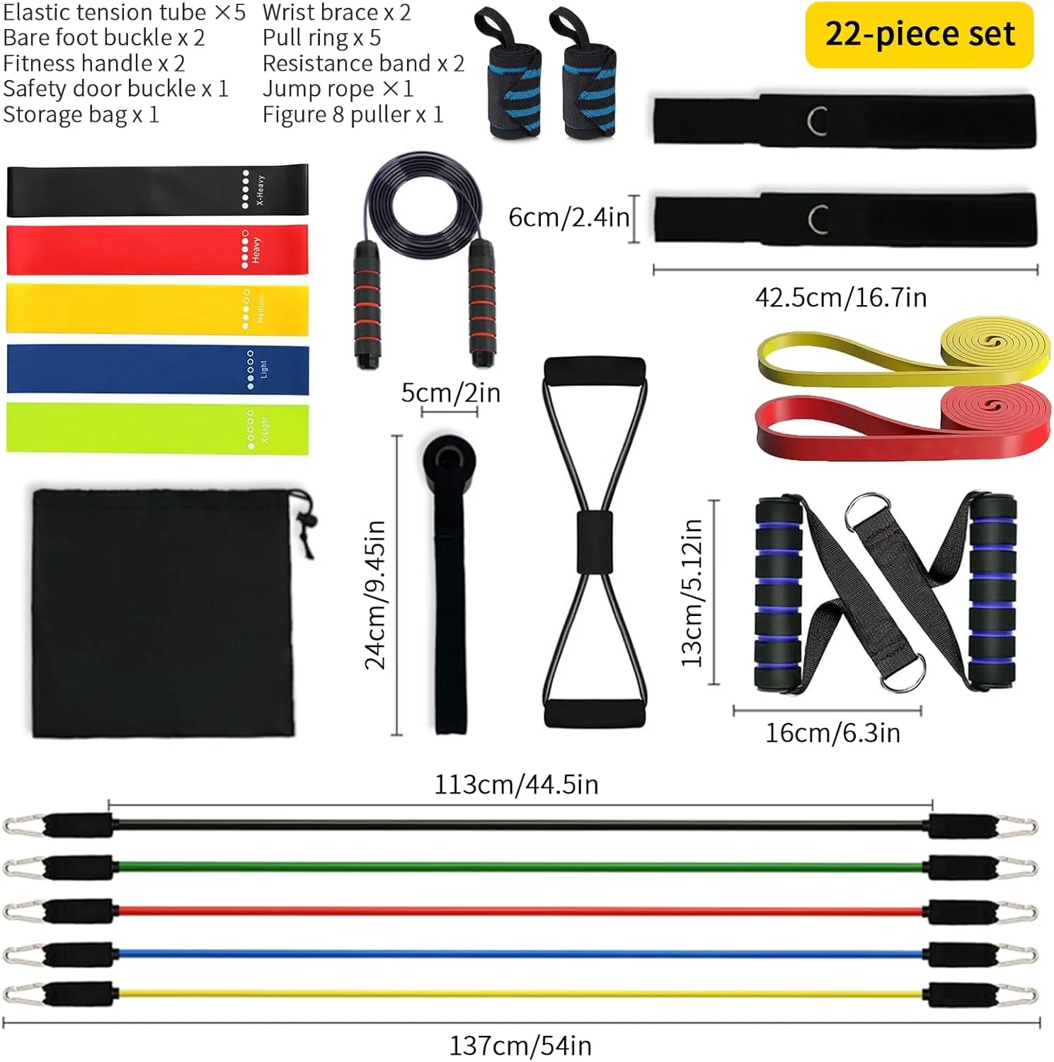 Fitness Exercises Resistance Bands Set - Image 2