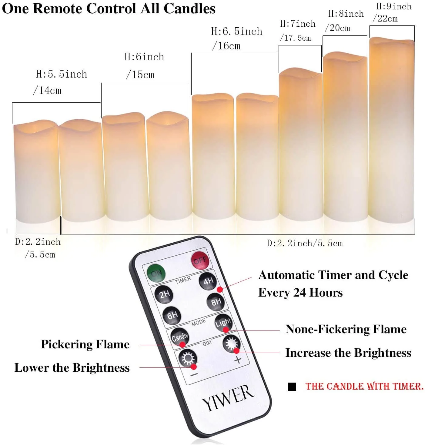 Flameless Candles Battery Operated With Remote - Image 4
